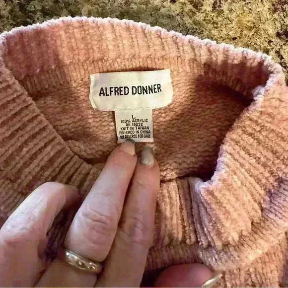 Alfred Dunner Women's Long Sleeve Knit Pullover Sweater Mock Neck Pale Pink SzL - Picture 3 of 13